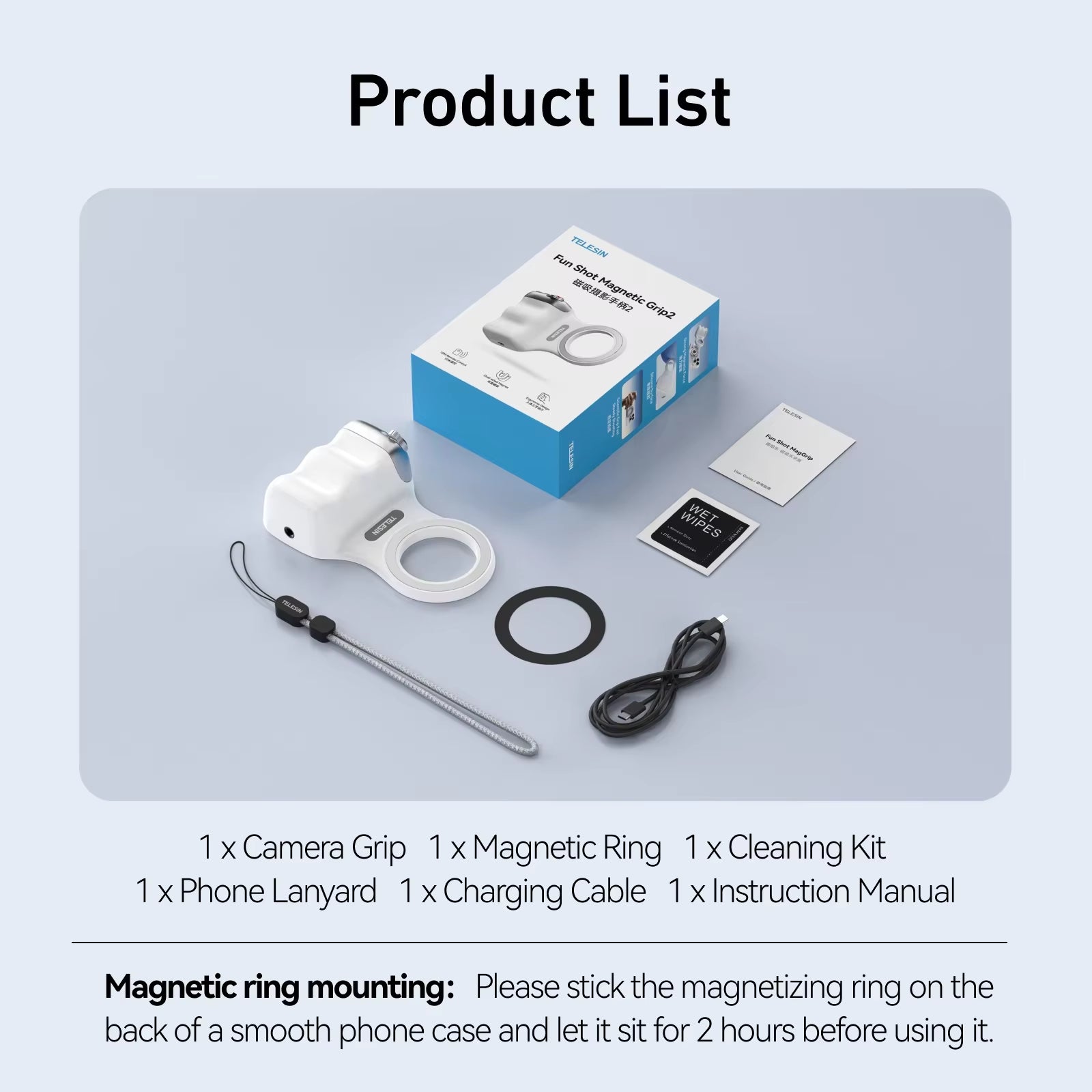 TELESIN Magnetic Phone Camera Shoot Hand Grip Phone Holder Shooting Aid Remote Control Handle for Iphone HUAWEI SAMSUNG Phone