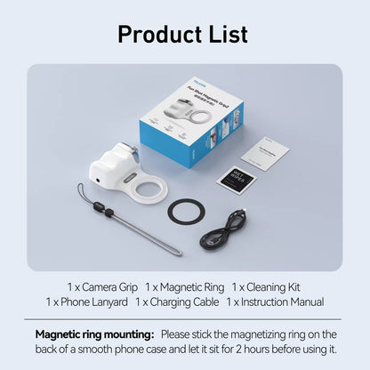 TELESIN Magnetic Phone Camera Shoot Hand Grip Phone Holder Shooting Aid Remote Control Handle for Iphone HUAWEI SAMSUNG Phone