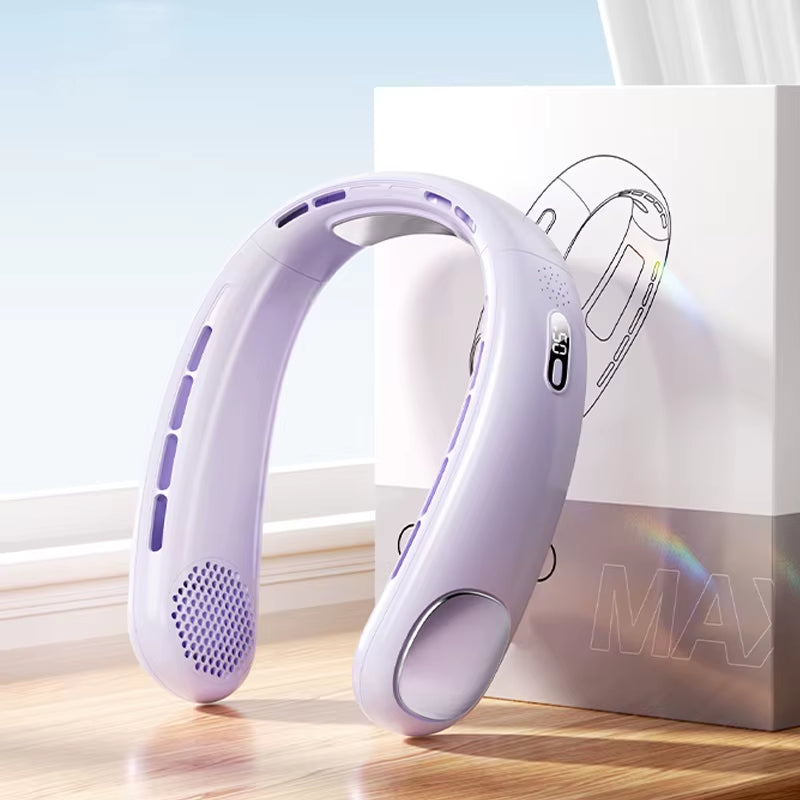 Personal Neck Fan with Dual Adjustable Heads Rechargeable Quiet Motor Ideal for Travel Jogging and Daily Comfort Anywhere
