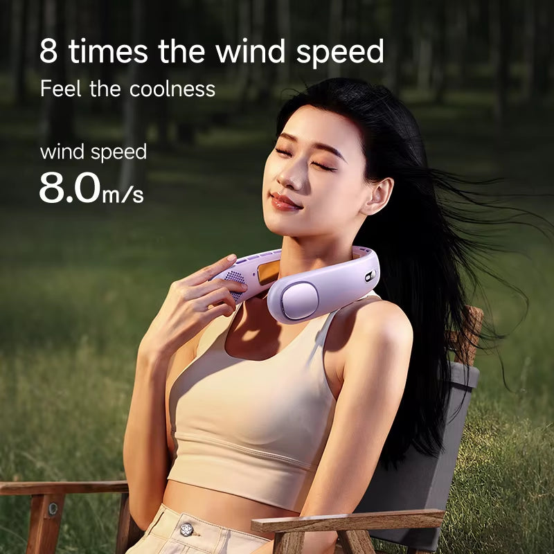 Personal Neck Fan with Dual Adjustable Heads Rechargeable Quiet Motor Ideal for Travel Jogging and Daily Comfort Anywhere