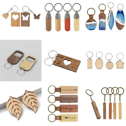 Personalized Classic Wooden Keychain - Custom Engraved Photo Holder for Thoughtful Valentine's Day Gifts