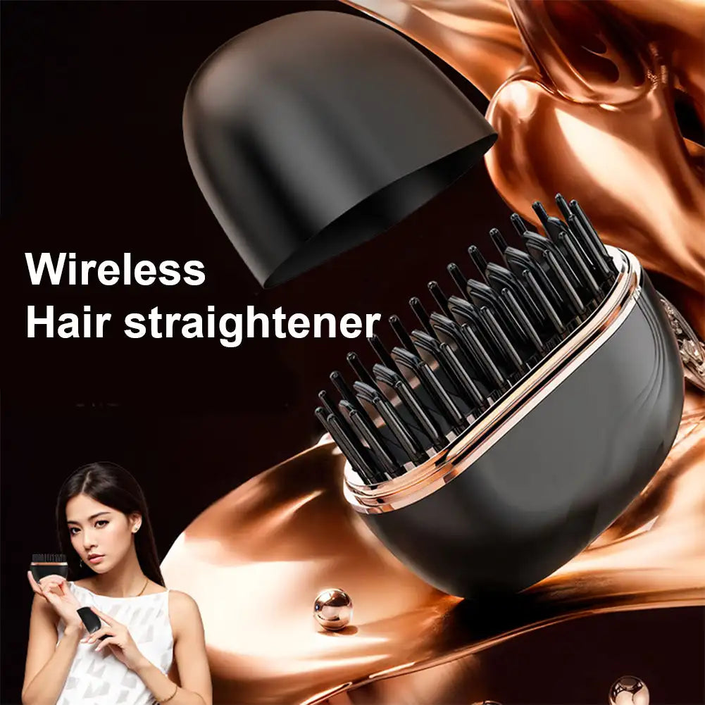 Transform Your Look with the Mini Wireless Hair Straightening Comb - Portable, Multifunctional Hair Care for Effortless Styling!