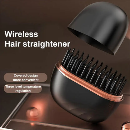 Transform Your Look with the Mini Wireless Hair Straightening Comb - Portable, Multifunctional Hair Care for Effortless Styling!