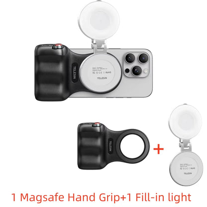TELESIN Magnetic Phone Camera Shoot Hand Grip Phone Holder Shooting Aid Remote Control Handle for Iphone HUAWEI SAMSUNG Phone