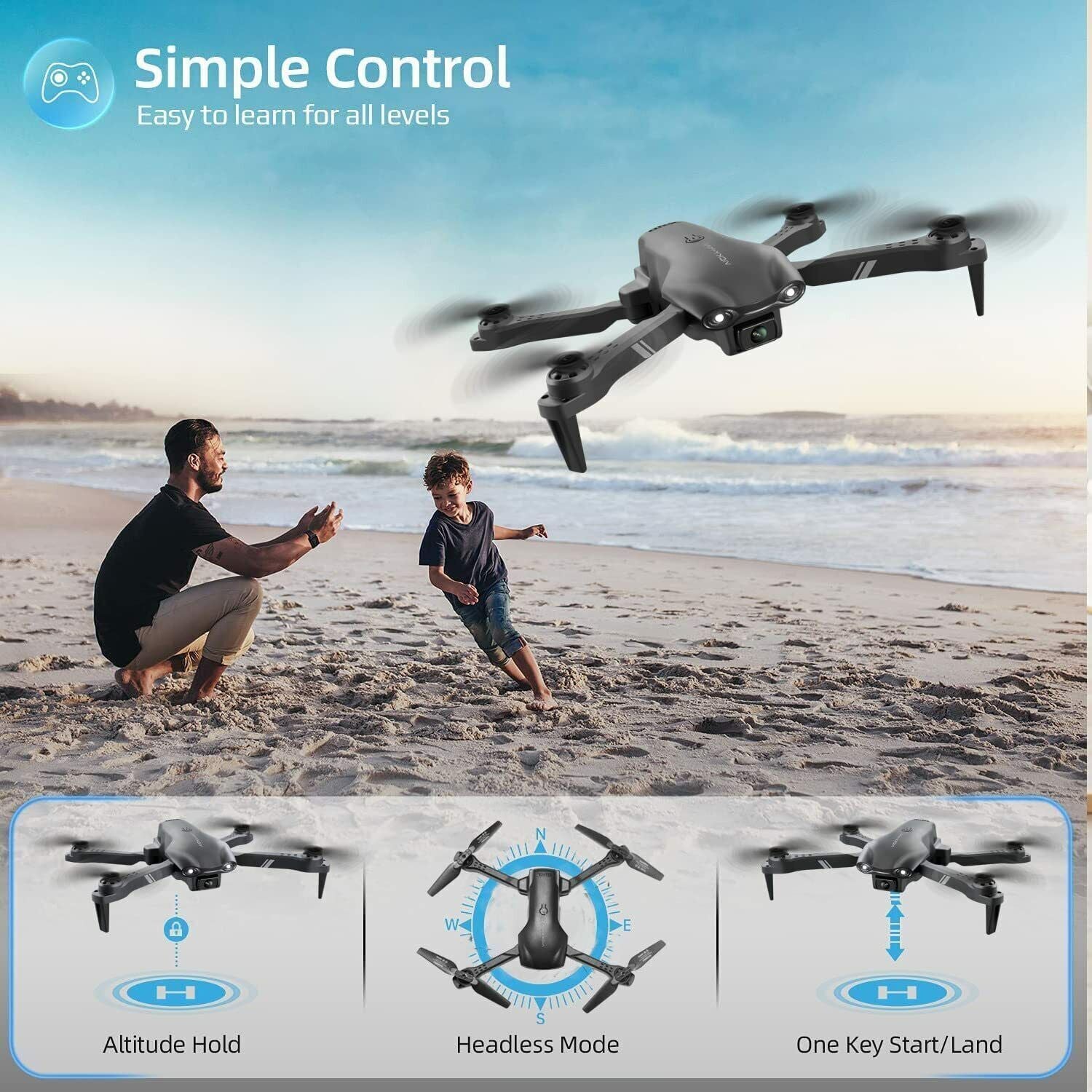 4DRC V13 RC Drone 6K HD Dual Camera Wifi FPV Foldable Quadcopter Camera Drone ,2 Battery.Logistics Is Randomly Sent by UPS,USPS,FEDEX