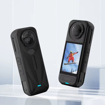 2-IN-1 Lens Cap + Silicone Case for  X5, Lens Protector Cover & Insta 360 Camera Body Protection Case (Accessories Set)