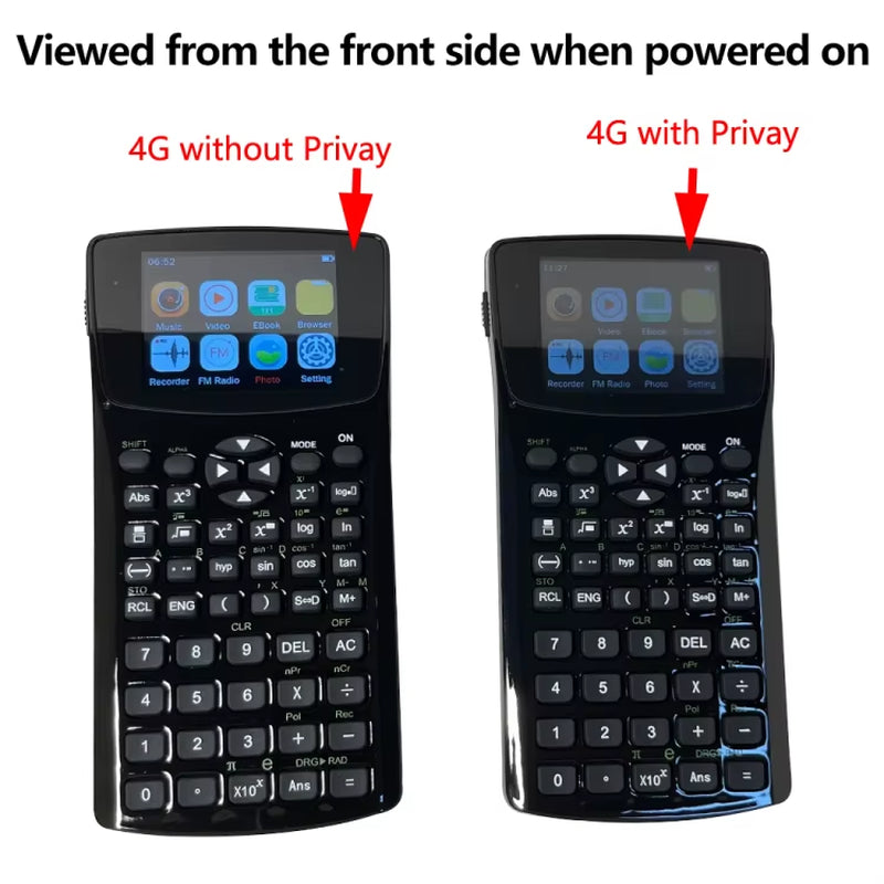 2.4 Inch Display Screen Smart Scientific Calculator with Anti-Peeping Feature Supports Sound Recording Radio Music Video Playing