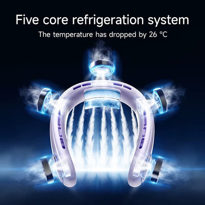 Personal Neck Fan with Dual Adjustable Heads Rechargeable Quiet Motor Ideal for Travel Jogging and Daily Comfort Anywhere