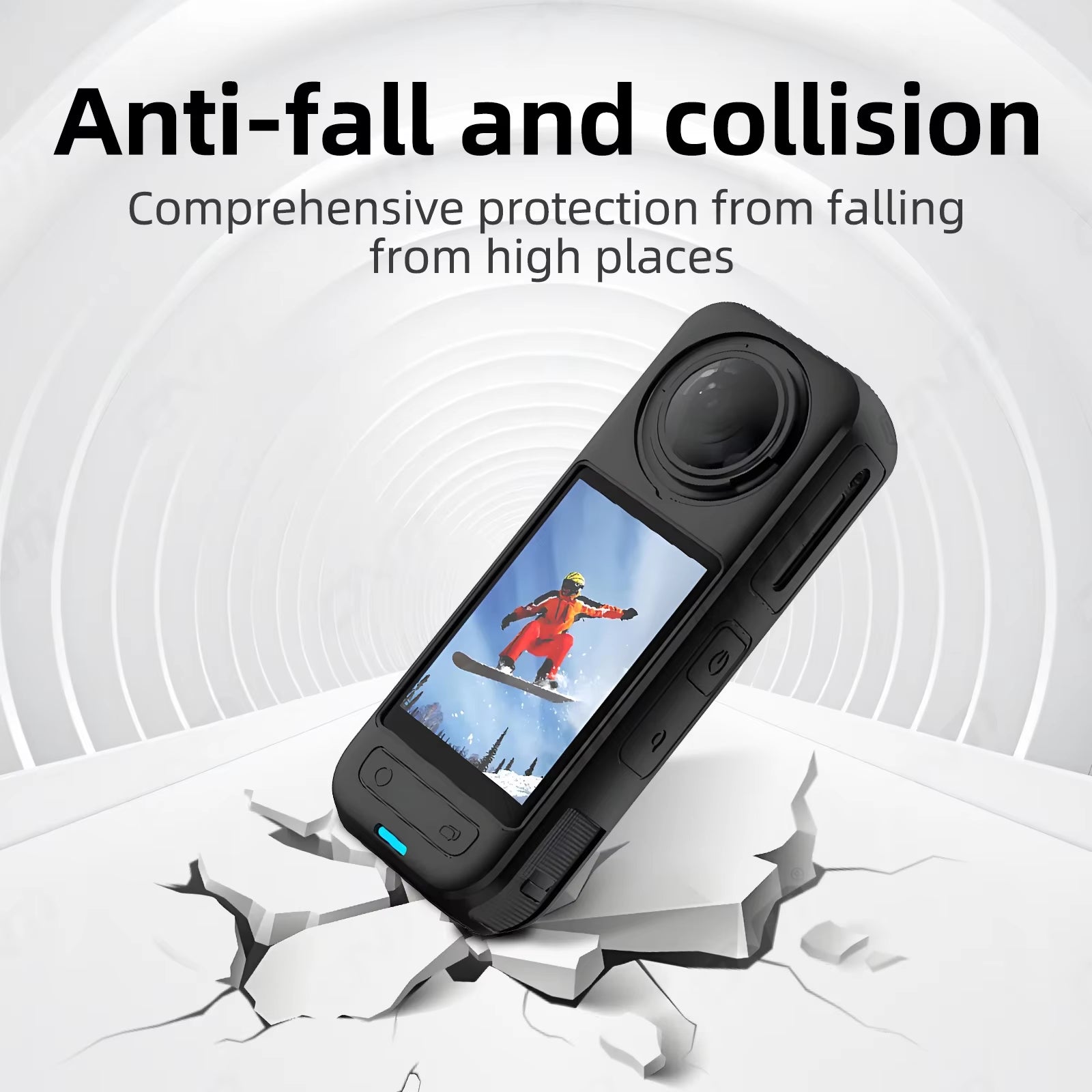 2-IN-1 Lens Cap + Silicone Case for  X5, Lens Protector Cover & Insta 360 Camera Body Protection Case (Accessories Set)